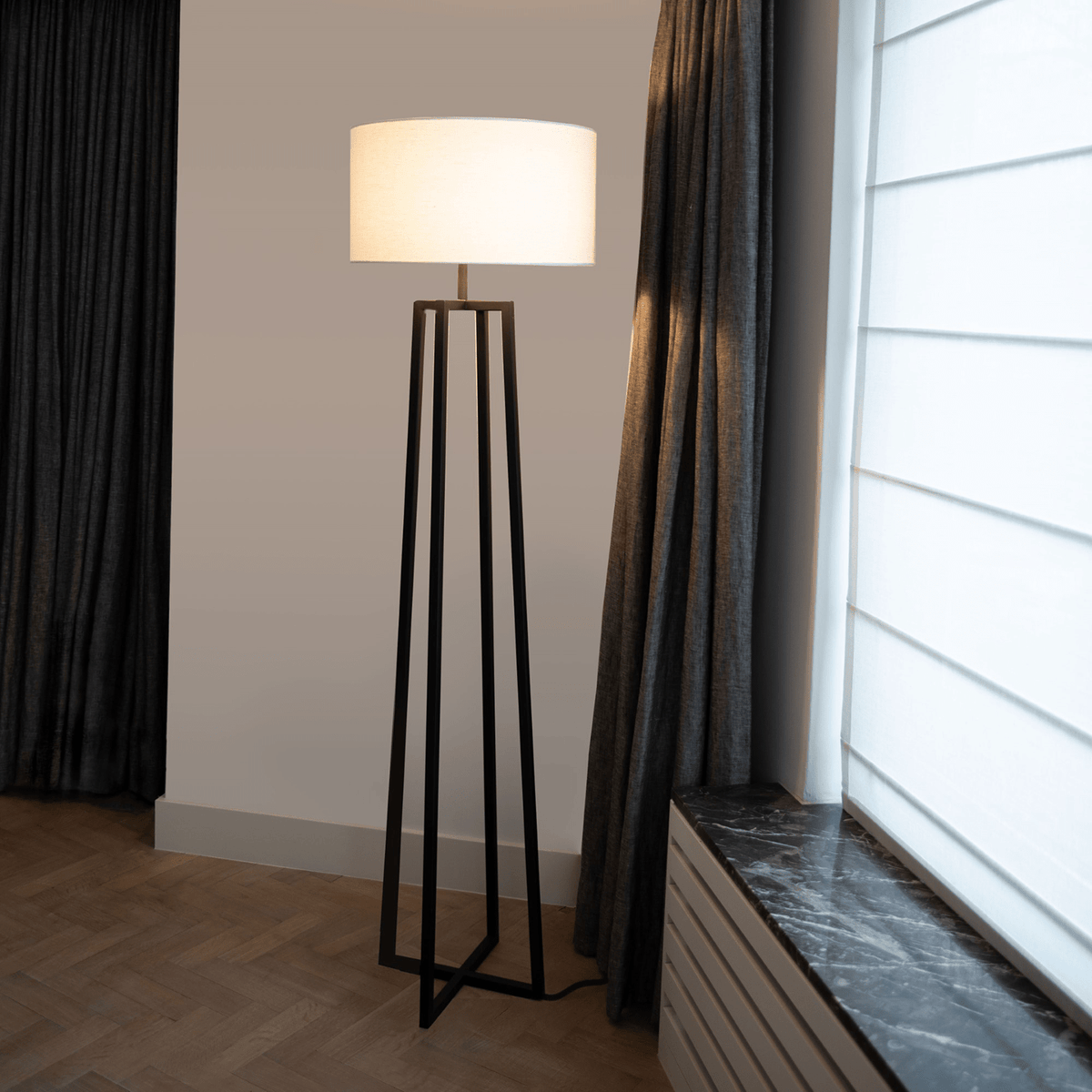 Vloerlamp - Potsdam zwart