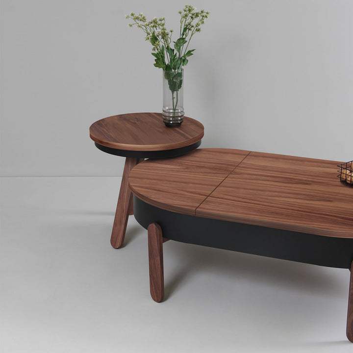 Salontafel set - Batea L+S Walnoot & zwart