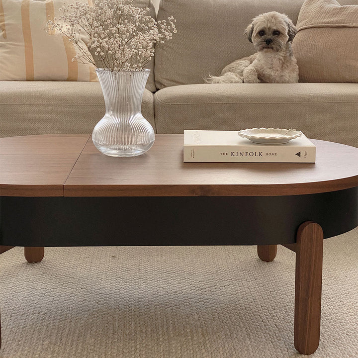 Salontafel set - Batea L+S Walnoot & zwart