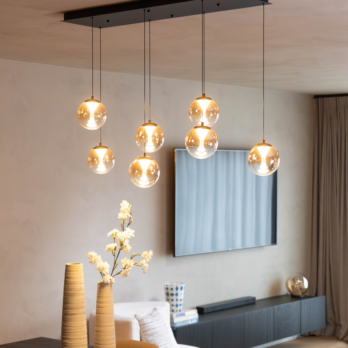 Hanglamp - Monza 7 rechthoek zwart