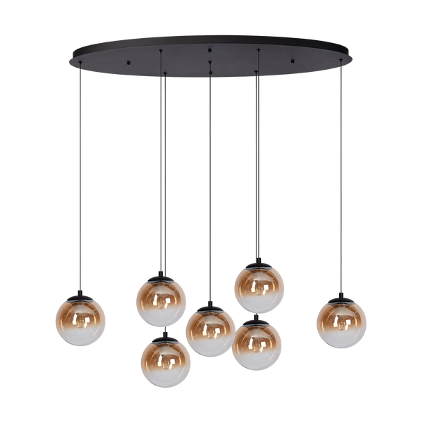 Hanglamp - Monza 7 ovaal zwart