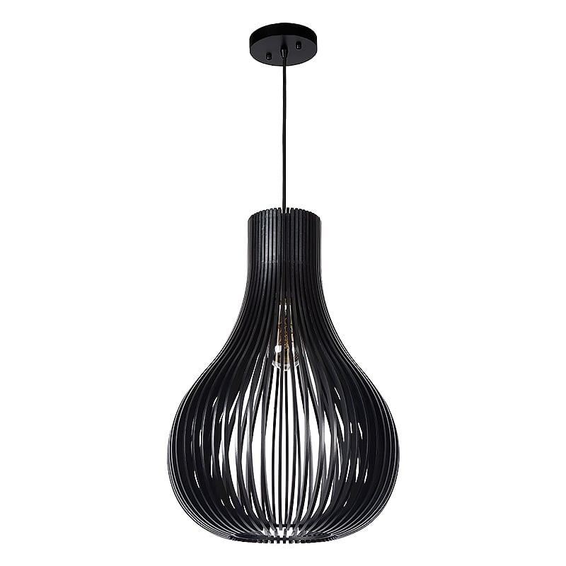 Hanglamp - hout zwart E27 Zita M Atmooz
