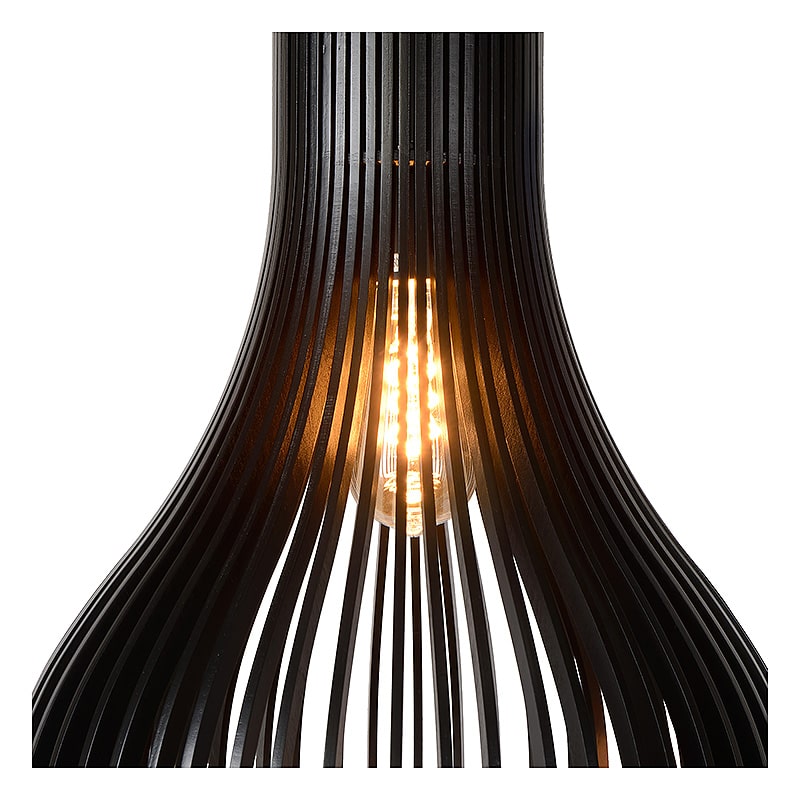 Hanglamp - hout zwart E27 Zita M Atmooz