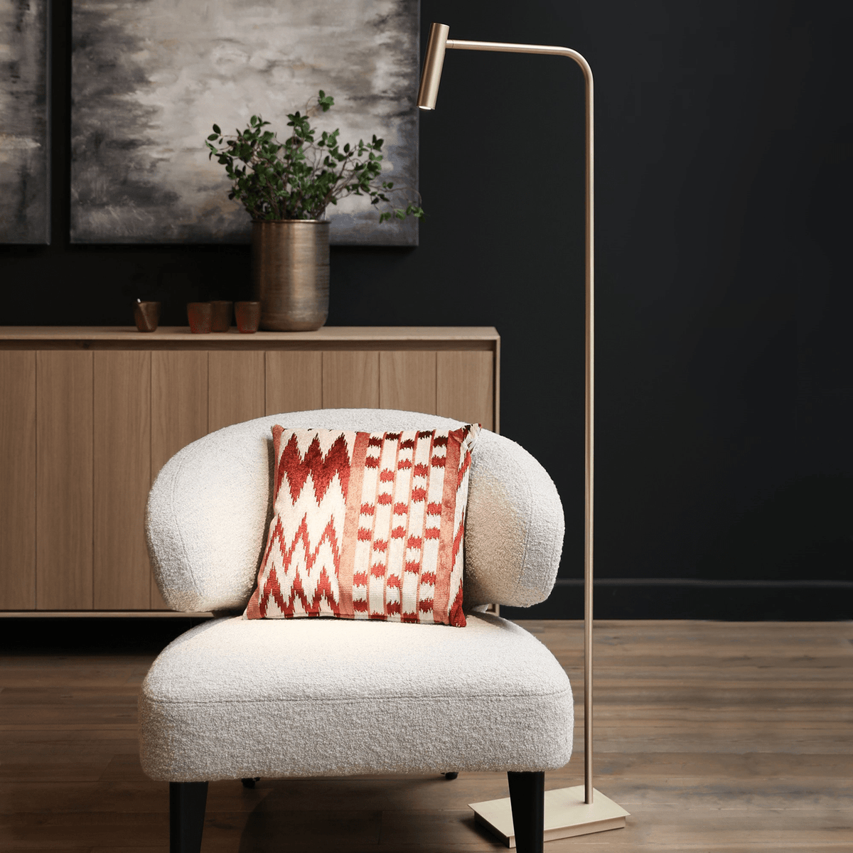 Vloerlamp - Pomery antique brass